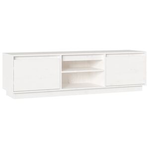 vidaXL Mobile Porta TV Bianco 140x35x40 cm in Legno Massello di Pino