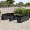 vidaXL Set Divano da Giardino con cuscino 12 pcs Nero polyrattan