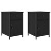 vidaXL Armadio da Notte con cassetto 2 pcs Rovere Nero 40 x 42 x 60 cm