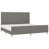 vidaXL Giroletto senza Materasso Grigio Scuro 200x200 cm Tessuto