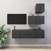 vidaXL Set Mobili Porta TV 4 pz Grigio in Legno Multistrato