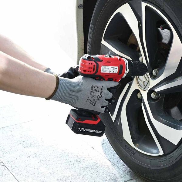 vidaXL Guanti da Lavoro 24 pcs Grigio e Nero 11 / XXL Poliestere