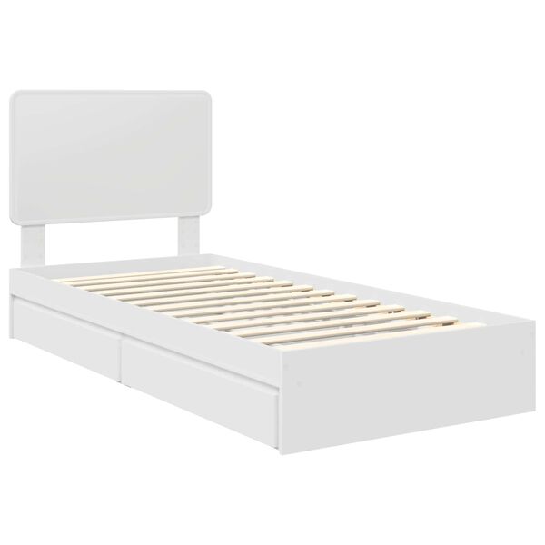 vidaXL Letto con Contenitore Bianco 90 x 200 cm Legno multistrato