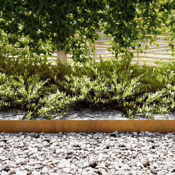 vidaXL Bordura per Prato 20 pcs Marrone 100 x 0.05 x 20 cm