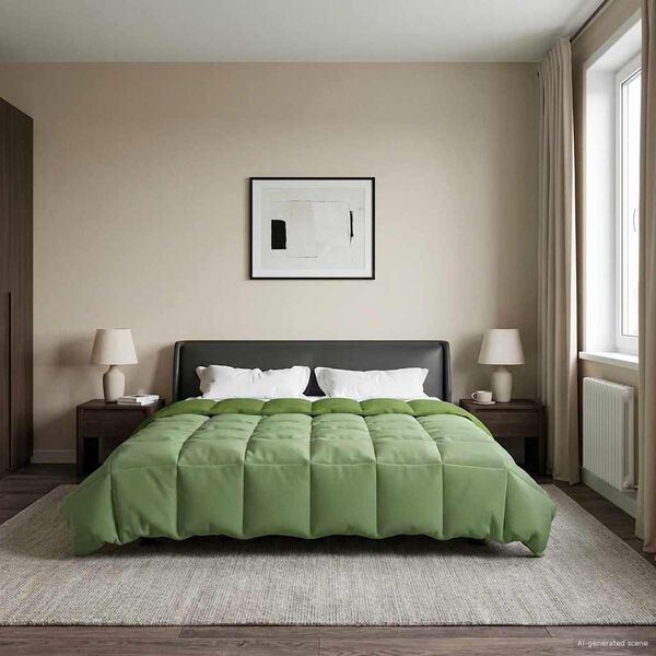 vidaXL Duvet Estivo Trapuntato Verde 200 x 240 cm Microfibra