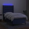 vidaXL Letto a Molle con Materasso e LED Blu 80x200 cm in Tessuto