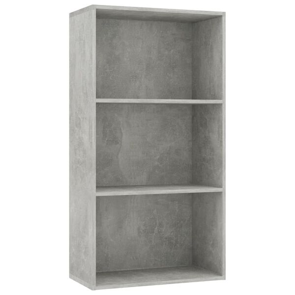 vidaXL Libreria 3 Ripiani Grigio Cemento 60x30x114cm Legno Multistrato