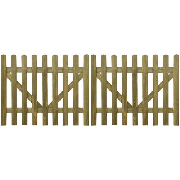 vidaXL Cancello per Steccato 2 pz in Legno Impregnato 300x120 cm