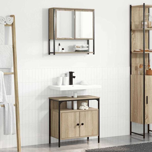 vidaXL Set di mobili per il bagno 2 pcs Marrone 60 x 30 x 60 cm
