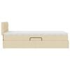 vidaXL Letto con contenitore e LED con led Crema 90 x 190 cm Tessuto