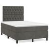 vidaXL Giroletto a Molle con Materasso Grigio Scuro 120x200 cm Velluto