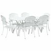 vidaXL Set da Pranzo per Giardino 7 pcs Bianco Alluminio