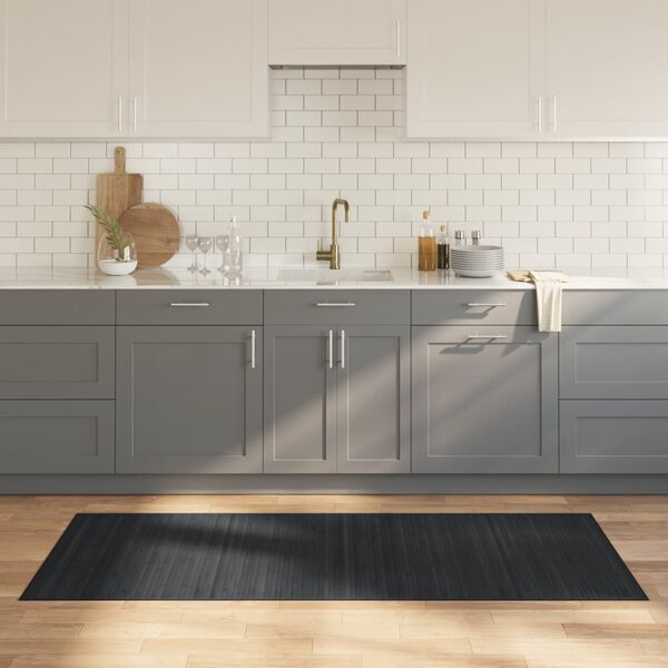 vidaXL Tappeto Rettangolare Grigio 80x200 cm in Bamb&ugrave;