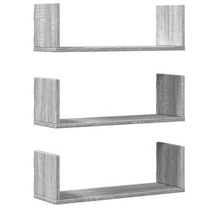 vidaXL Mensole a Parete 2pz Grigio Sonoma 58x18x18 cm in Truciolato