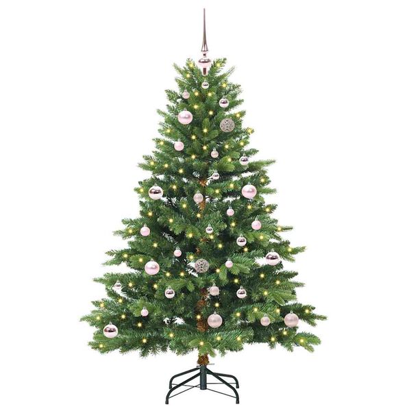 vidaXL Albero di Natale artificiale con 150 LED Verde 150 cm PE e PVC