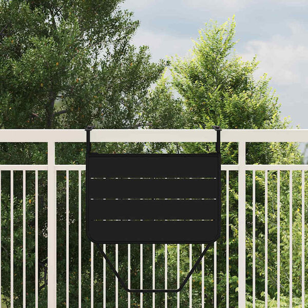 vidaXL Tavolo Appeso da Balcone Nero 60 x 39 x 65 cm Acciaio