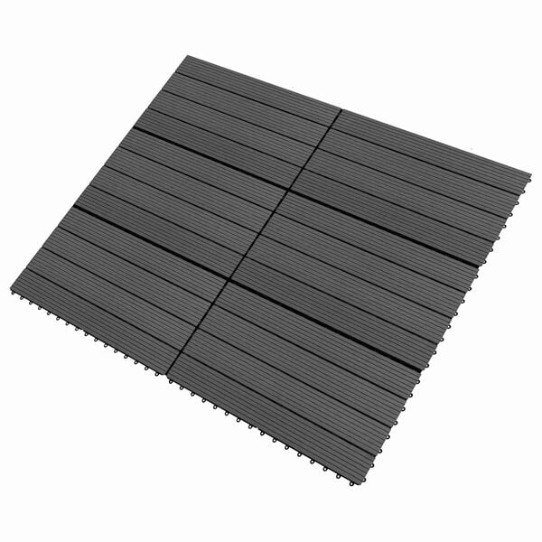 vidaXL Pietra per decking 6 pcs Nero 60 x 30 cm WPC