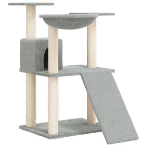 vidaXL Albero per Gatti con Tiragraffi in Sisal Grigio Chiaro 83 cm
