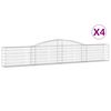 vidaXL Cesti Gabbioni ad Arco 4 pz 400x30x60/80 cm Ferro Zincato