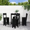 vidaXL Set Bar da Giardino 5 pz Nero in Legno Massello di Pino