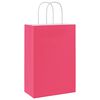vidaXL Sacchetti di Carta 50 pz con Manici Rosa 21x11x31 cm