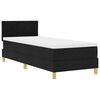 vidaXL Letto a Sorgente LED con materasso Nero 80 x 200 cm Tessuto