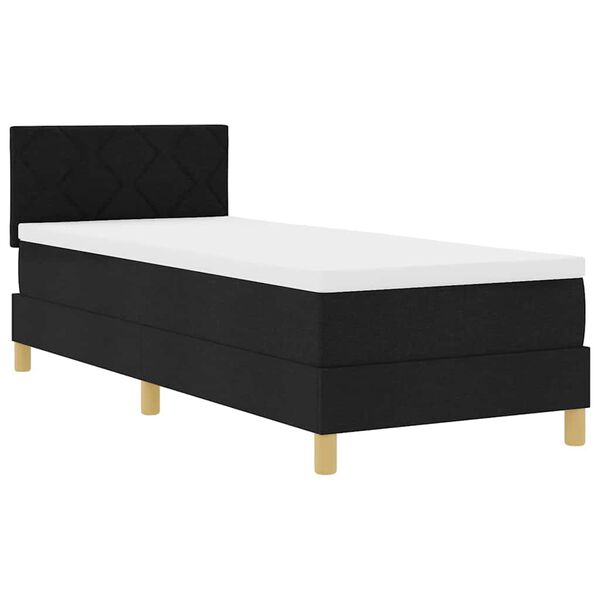 vidaXL Letto a Sorgente LED con materasso Nero 80 x 200 cm Tessuto