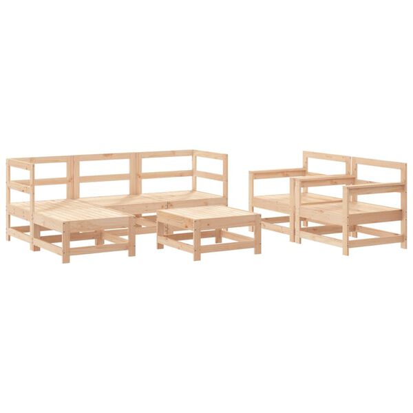 vidaXL Set Salotto da Giardino 7 pz in Legno Massello di Pino