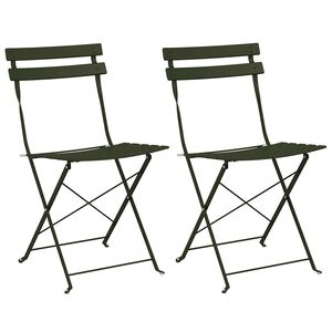 vidaXL Sedia Pieghevole da Giardino 2 pz Verde Metallo