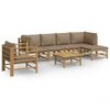 vidaXL Set Salotto da Giardino 7pz con Cuscini Tortora Bamb&ugrave;
