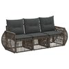 vidaXL Set Divano da Giardino 3 pz Grigio e Grigio Scuro polyrattan