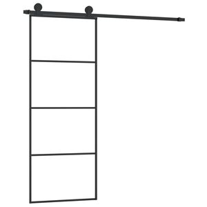 vidaXL Porta Scorrevole con Ferramenta 76x205cm Vetro ESG Alluminio