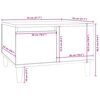 vidaXL Tavolino Salotto Grigio Cemento 55x55x36,5 cm Legno Multistrato