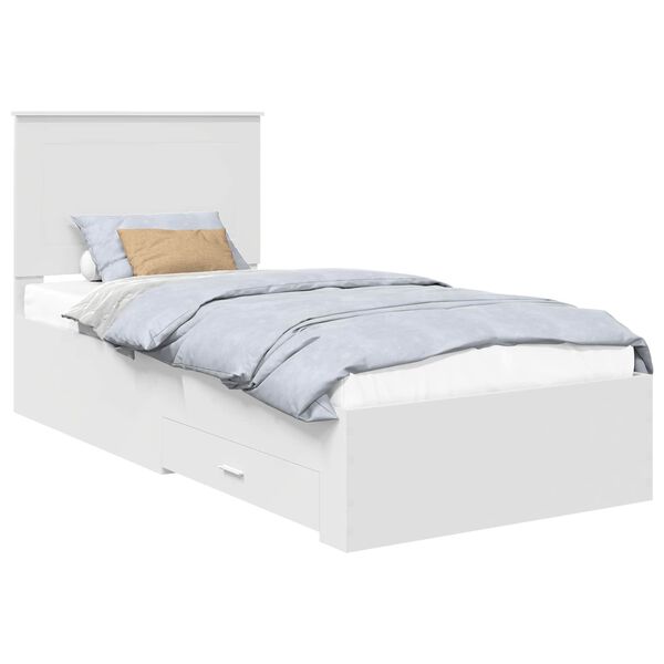 vidaXL Struttura del letto Bianco 90 x 190 cm Legno multistrato