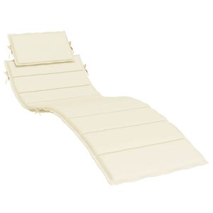vidaXL Cuscino per Lettino Crema 186x58x4 cm in Tessuto Oxford