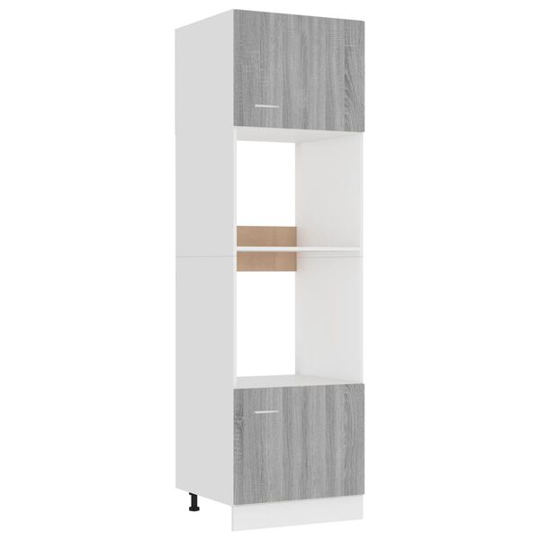 vidaXL Armadio Microonde “Lyon” Grigio Sonoma 60x57x207 cm