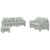 vidaXL Set di Divani 3 pz con Cuscini Grigio Chiaro in Velluto