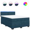 vidaXL Giroletto a Molle con Materasso Blu 160x200 cm in Velluto