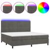 vidaXL Letto a Molle con Materasso e LED Grigio Scuro 200x200 cm