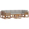 vidaXL Set di divani da esterno 8 pcs Grigio Naturale e Chiaro