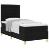vidaXL Letto a molle con materasso Nero 90 x 190 cm Tessuto