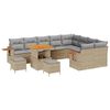 vidaXL Set Divano da Giardino con cuscino Beige Poly Rattan