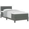 vidaXL Letto a molle con materasso Grigio scuro 100 x 200 cm Tessuto