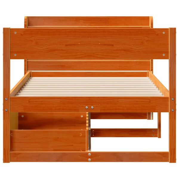 vidaXL Letto senza Materasso Marrone Cera 90x200 cm Legno di Pino
