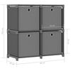 vidaXL Mobile con 4 Scatole a Cubo Grigio 69x30x72,5 cm in Tessuto
