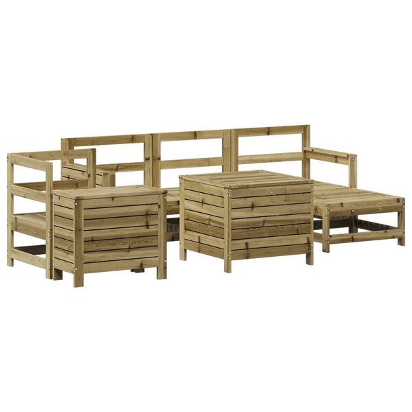 vidaXL Set Divani da Giardino 7 pz in Legno Impregnato di Pino