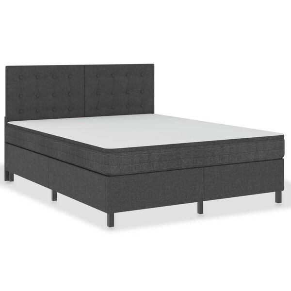 vidaXL Letto a Molle Grigio Scuro in Tessuto 180x200 cm