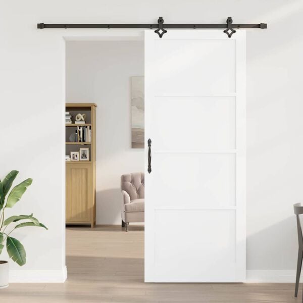 vidaXL Porta scorrevole ORKDAL Bianco 93 x 232 cm Pino massello