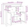 vidaXL Credenza 70x35x80 cm in Legno Massello di Pino