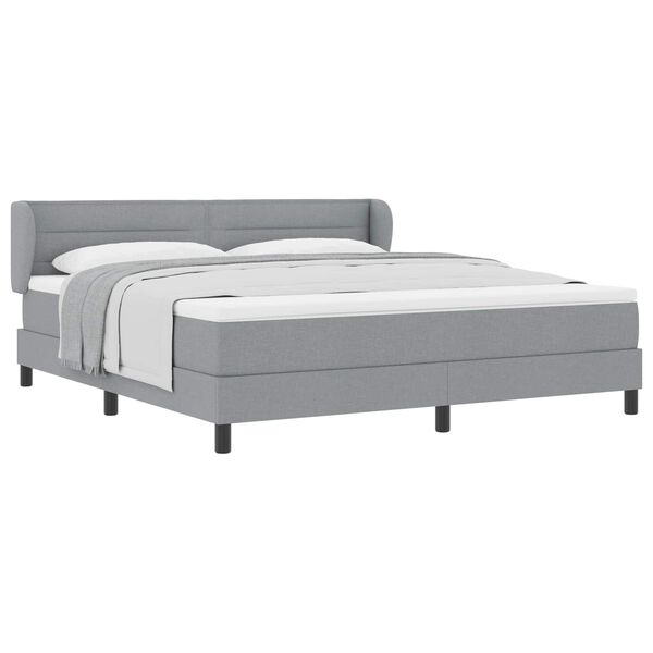 vidaXL Letto a molle con materasso Grigio chiaro 180 x 200 cm Tessuto